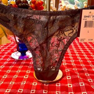 NWT Steel Grey Lace designer thong.